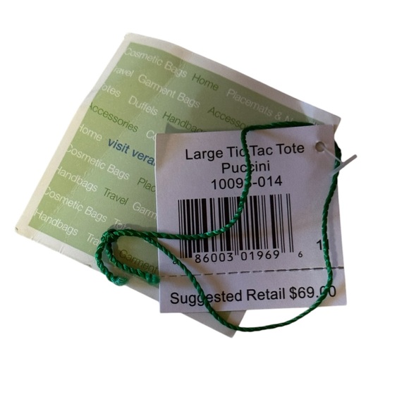 EUC Vera Bradley tic tac toggle tote in Puccini pattern w/ matching wristlet - Picture 2 of 8